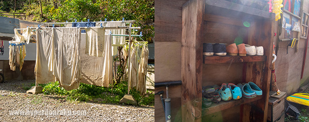 洗濯物や子供靴