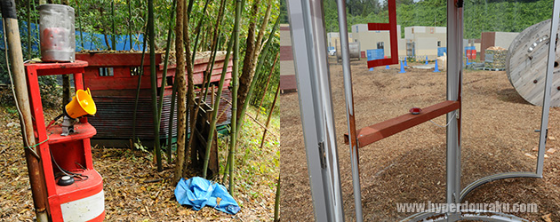 ボタン式のフラッグブザーや回転灯