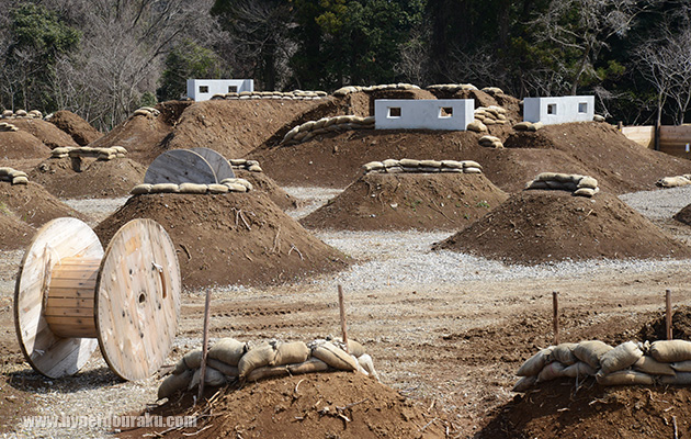 土嚢やコンクリート製のトーチカ