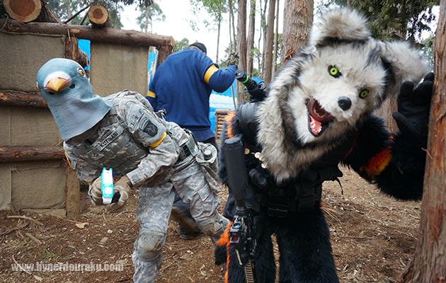 ハトのメインウエポンはなんと特急ガン