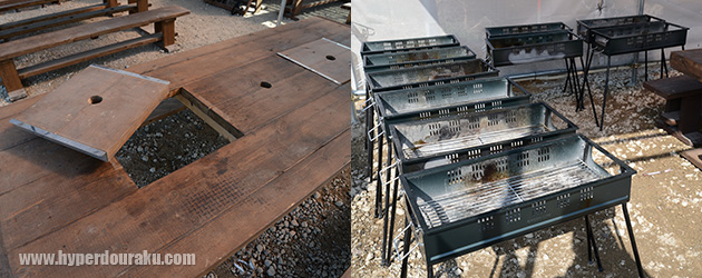 バーベキュー用のコンロ