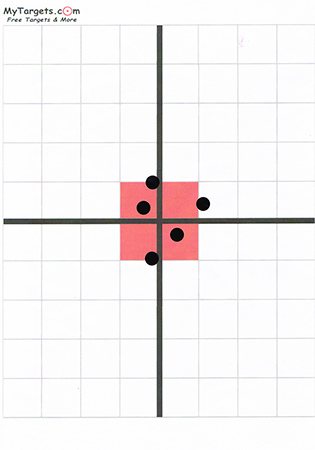 グルーピングは約50mm